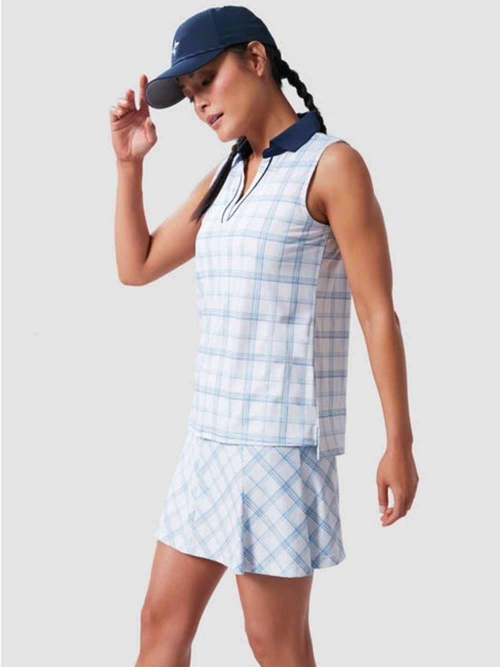 NWT Tuckernuck Provincial Plaid Sleeveless Caroline Polo Shirt